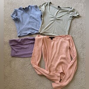 Forever 21 Tank Top Crop Top Shirt Lot Bundle Boho Neutral Medium/Large